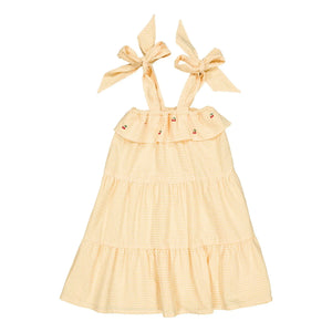 Loir - Olga Gingham Organik Pamuk Elbise | Sarı