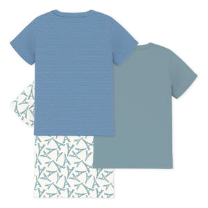 Petit Bateau - 3'lü Eiffel Kulesi Tişört Seti | Yeşil