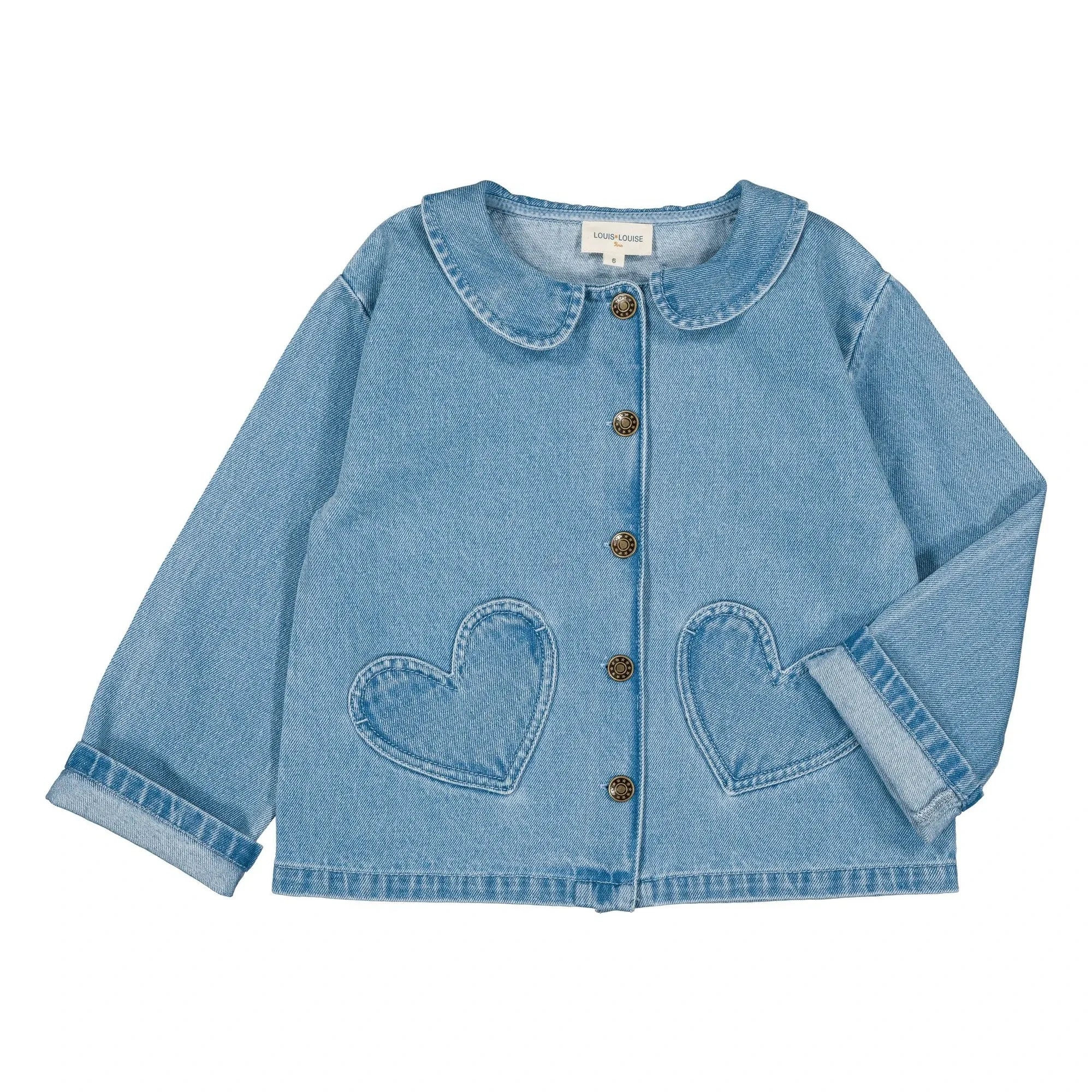 Louis Louise - Bonnie Denim Kalp Cepli Ceket | Açık Mavi
