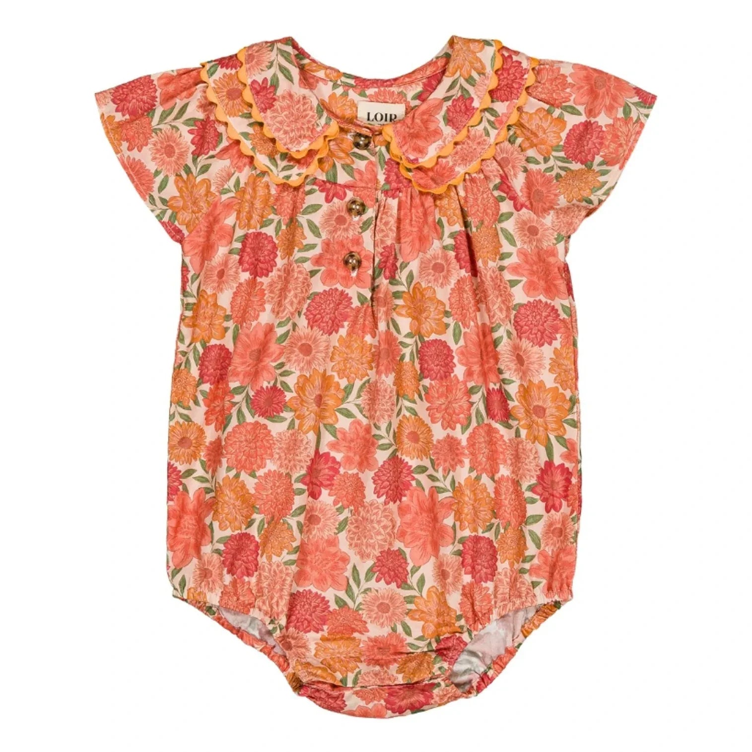 Loir - Toinette Fleurs Organik Pamuk romper | Mercan
