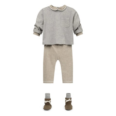 Gray Label - Çizgili Tayt Mini Organik Pamuk | Haki kahverengi