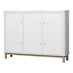 Oliver Furniture - Çok Bölmeli 3 Kapılı Meşe Şifonyer | Beyaz