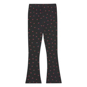The Campamento - Çiçek Desenli Flare Tayt | Kömür Grisi