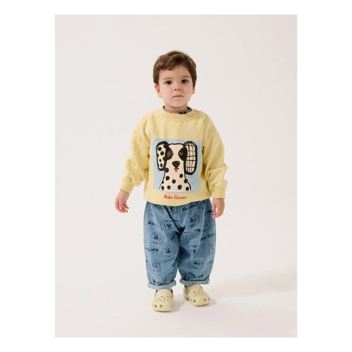Bobo Choses - Dalmaçyalı organik pamuklu bebek sweatshirt | Sarı