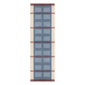 Layered - Wool runner Röllakan Iris | Petrol mavisi