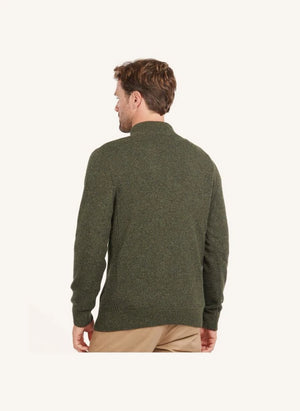 Barbour - Tisbury Essential Fermuarlı Kazak | Zeytin