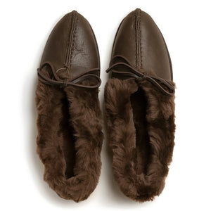 Hereu - Tilla Shearling Babetler | Koyu Kahverengi