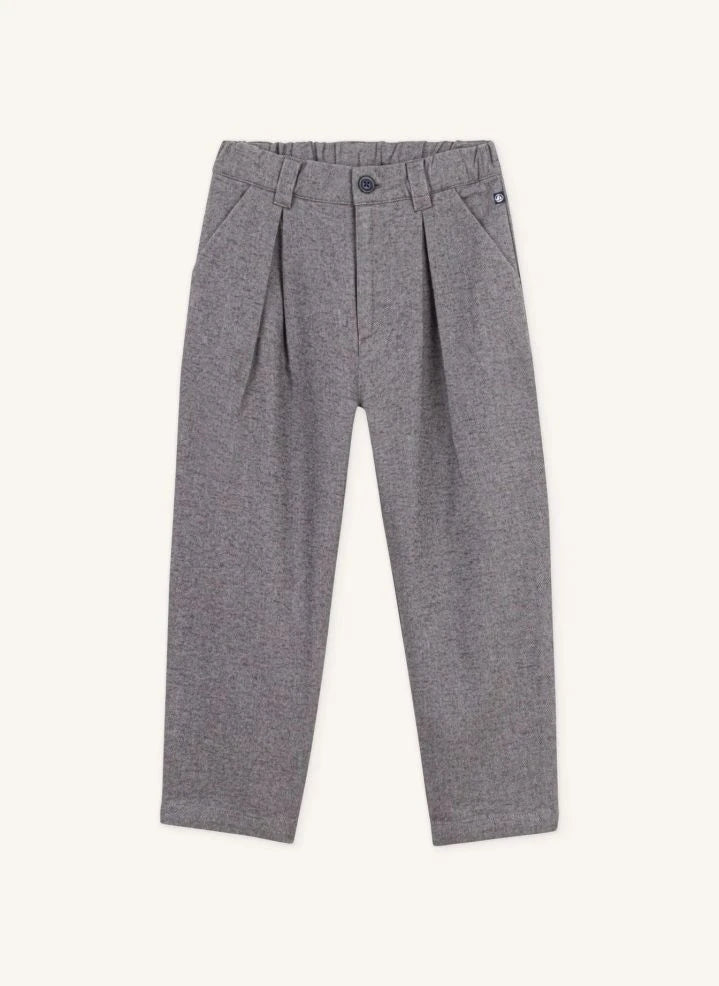 Petit Bateau - بنطال قطن عضوي سادة | Heather Grey