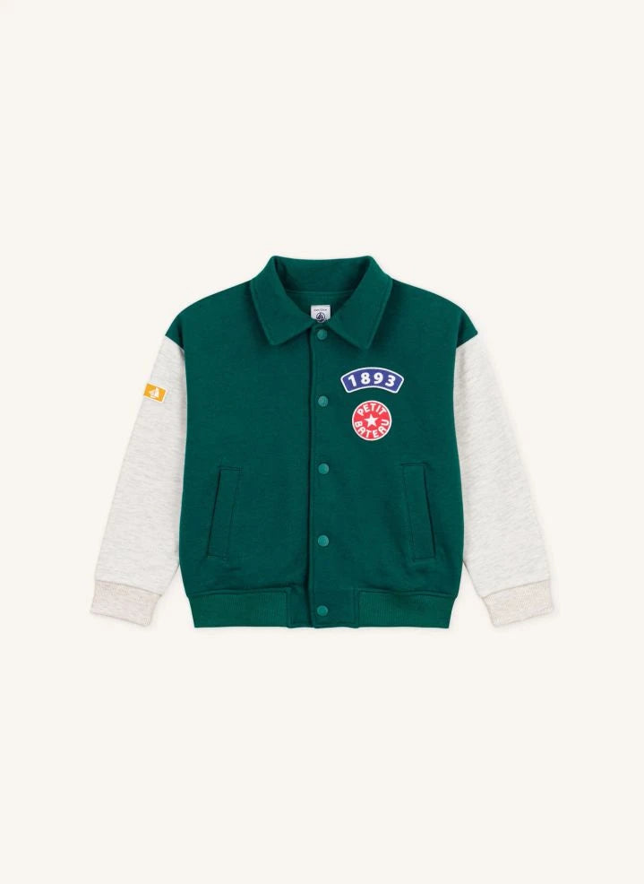 Petit Bateau - سترة بلوك ألوان تيدي | أخضر