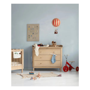 Oliver Furniture - Ahşap 3 çekmeceli şifonyer için alt değiştirme ünitesi