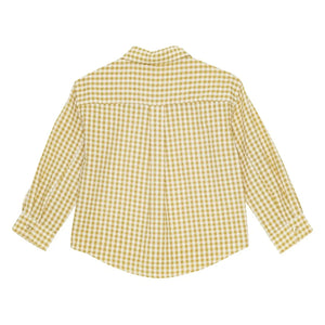 brunobruno nation - Nohrla Geri Dönüştürülmüş Elyaflardan Üretilmiş Seersucker Gömlek | Sarı