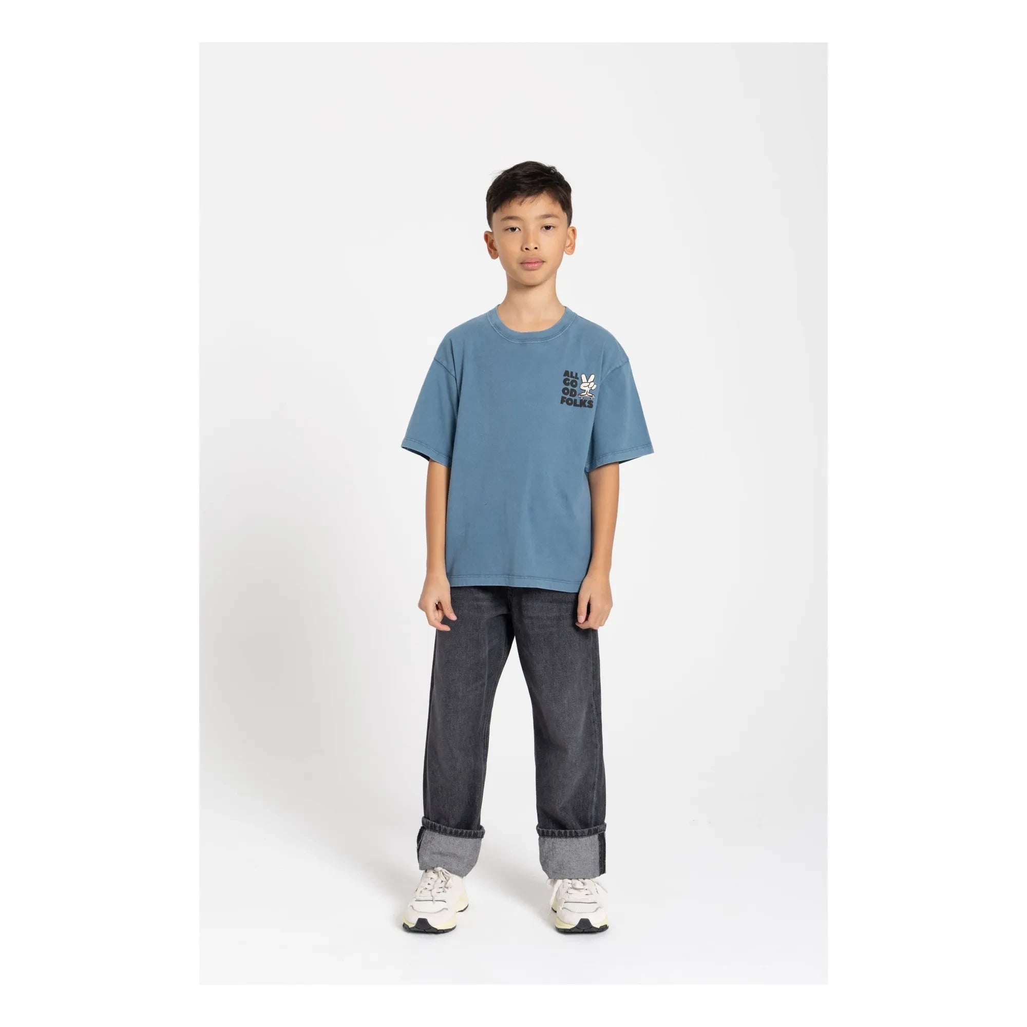 Hundred Pieces - Finn organik pamuklu T-shirt | Mavi