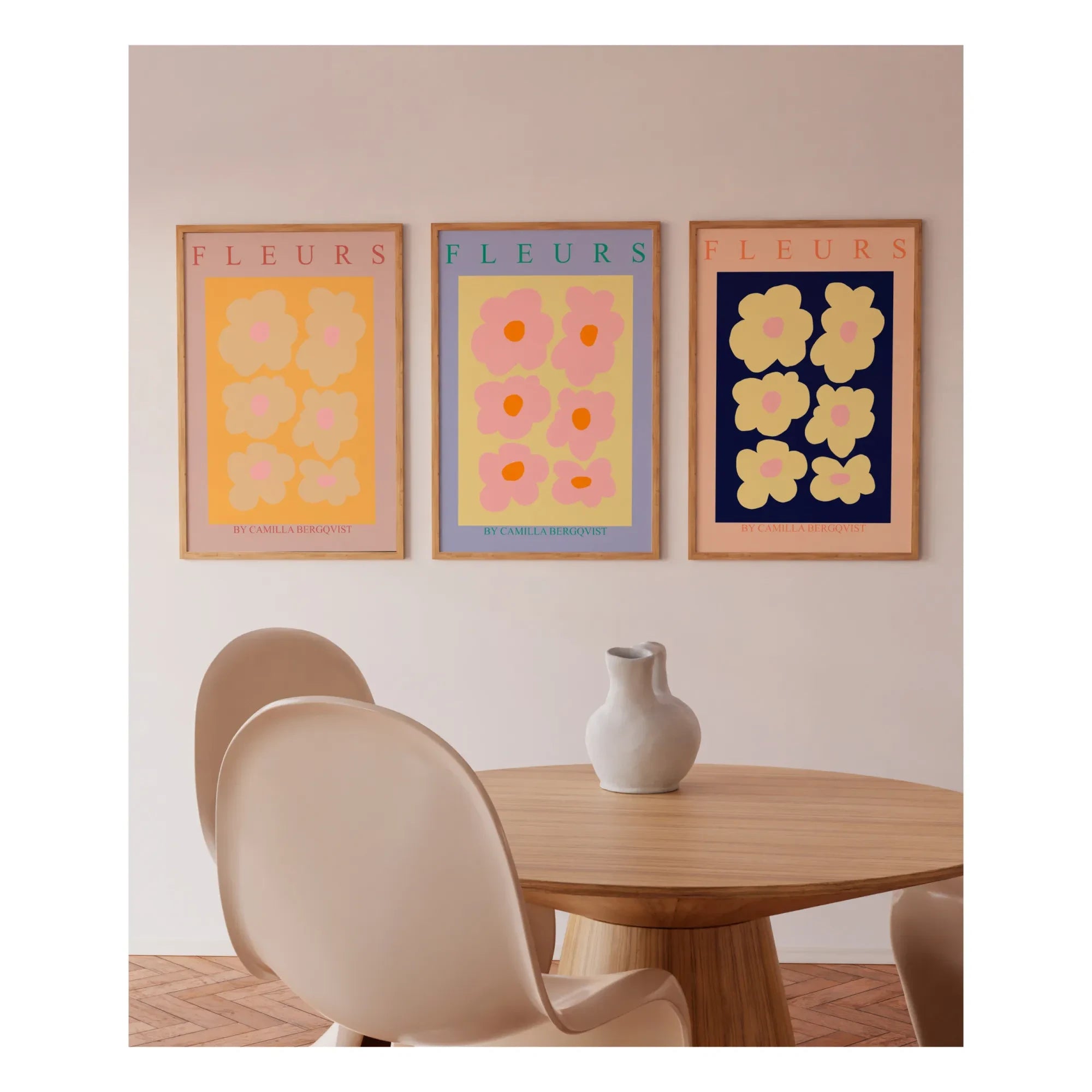 Poster and Frame - Çerçevesiz Fleurs Gul Poster