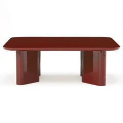 Gabrielle Paris - Thelma cilalı ahşap ve cam sehpa | Kırmızı