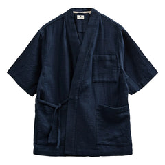 Anerkjendt - Akjesper Twill Kısa Kollu Kimono | Koyu Mavi