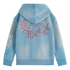 Scotch & Soda - Organik Pamuk Yıkanmış Kapüşonlu Sweatshirt | Açık mavi
