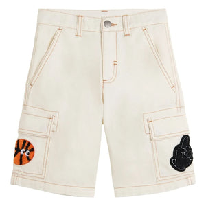 Stella McCartney Kids - Denim Kargo Organik Pamuk Şort | Fildişi