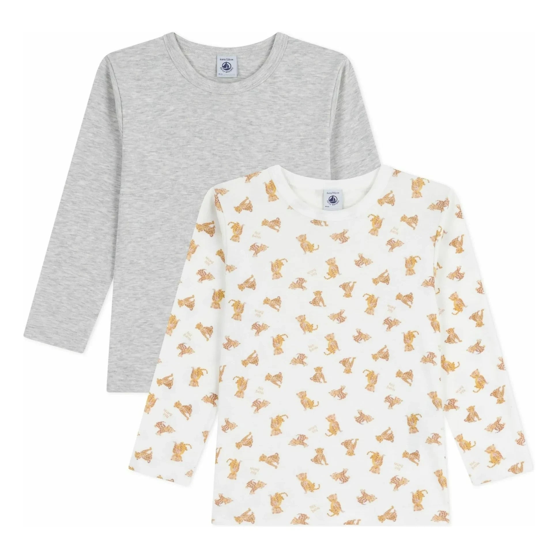 Petit Bateau - 2'li Cheetah Tişört Seti | Beyaz