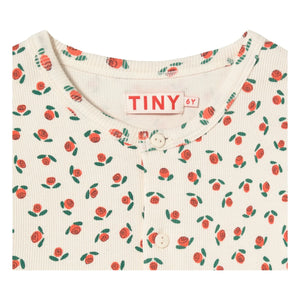 Tinycottons - Fitilli Atlet Güller Organik Pamuk | Beyaz