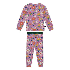 Petit Stella - Çiçek Desenli Pima Pamuk ve Modal Pijama | Mürdüm