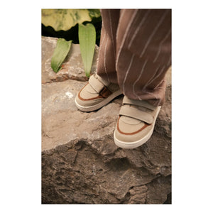 Donsje - Rinon Ayı Süet Çizikli Sneakers | Bej