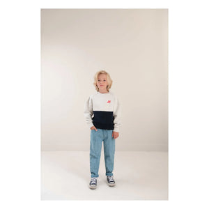 Jenest - Renk bloklu органik pamuklu sweatshirt | Açık gri