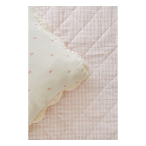 Soft Spot - Organik pamuklu kapitone battaniye | Soluk Pembe