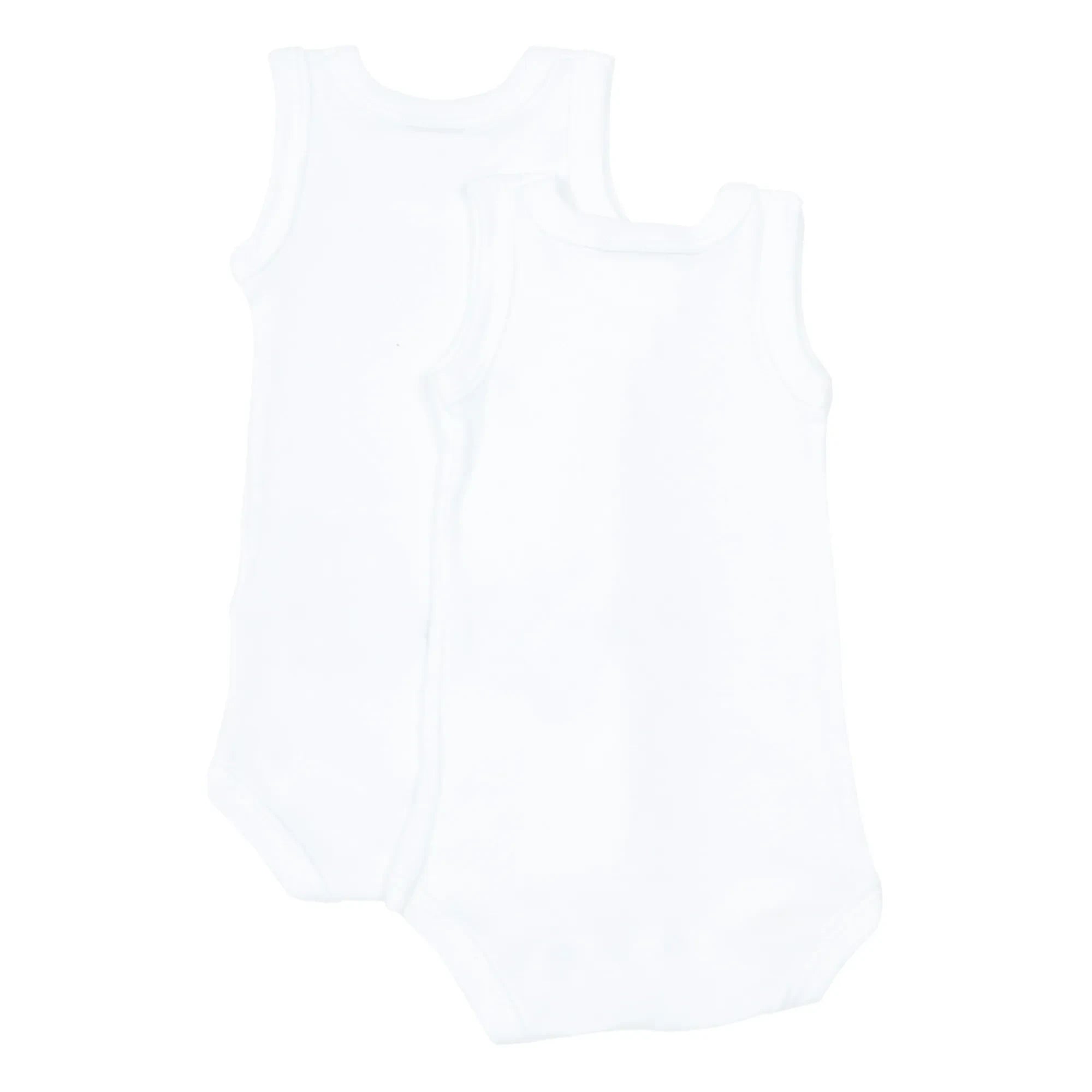Petit Bateau - 2'li Organik Pamuk Kolsuz Bebek Tulumları | Beyaz