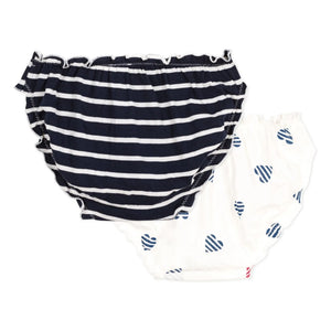 Petit Bateau - 2'li Froufrou Organik Pamuk Külot | Ecru