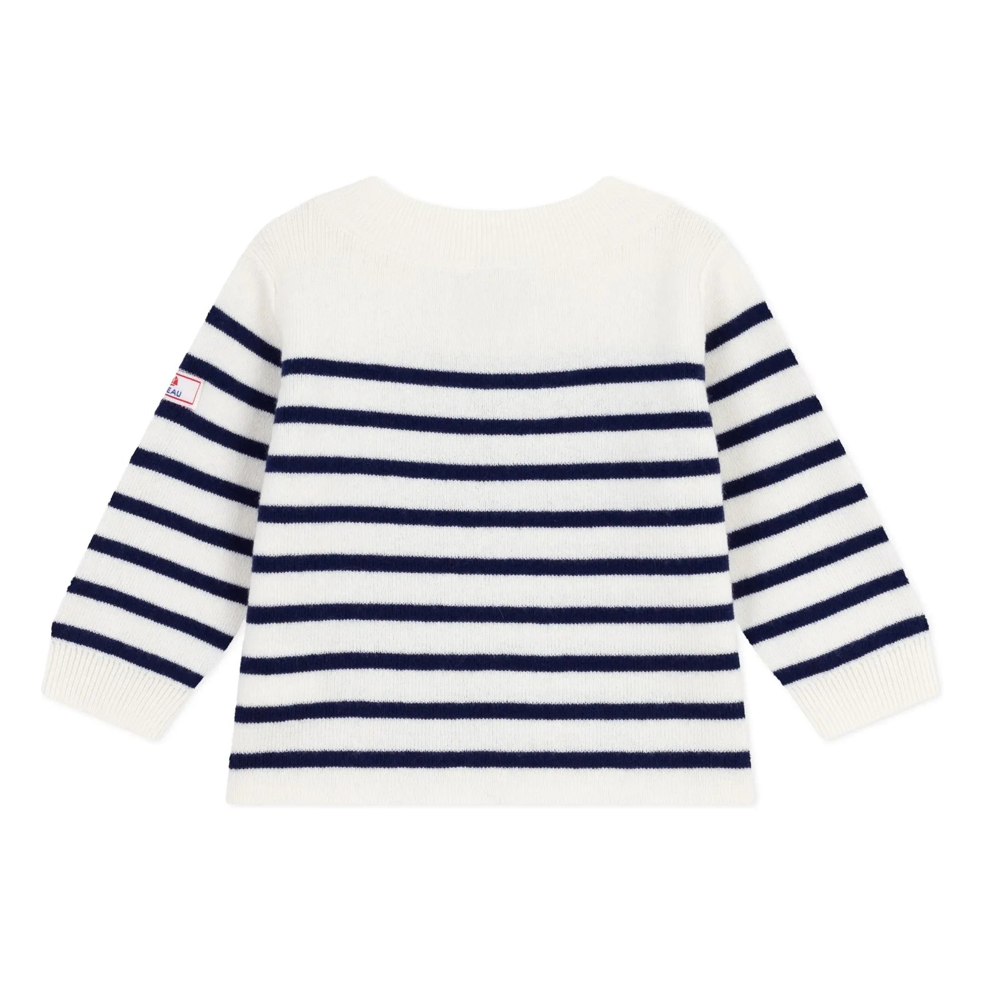 Petit Bateau - Marinière Logo Yün Kazak | Beyaz