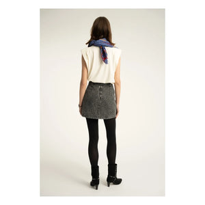 Sisters Department - Hayvan Desenli Pamuk Etek | Washed Black