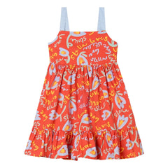 Stella McCartney Kids - Stella Fleurie elbise | Kırmızı