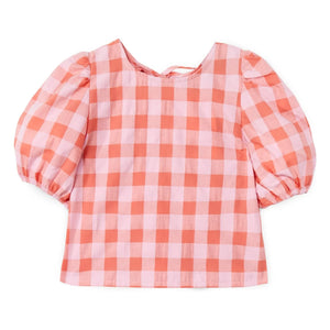Mipounet - Mirelle Vichy Balon Kollu Bluz | Pembe