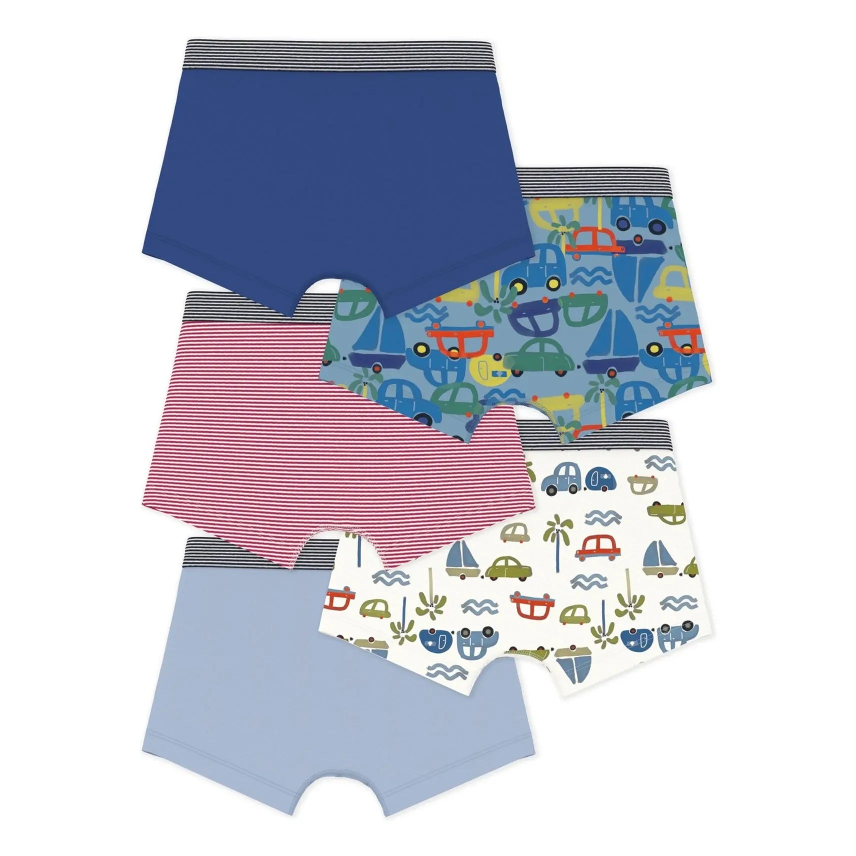 Petit Bateau - Lot 5 Boxer Cars | Mavi