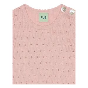 FUB - Pointelle İnce Örgü Organik Pamuk Body | Açık Pembe