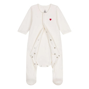 Petit Bateau - Tilk organik pamuk pijama | Ekru