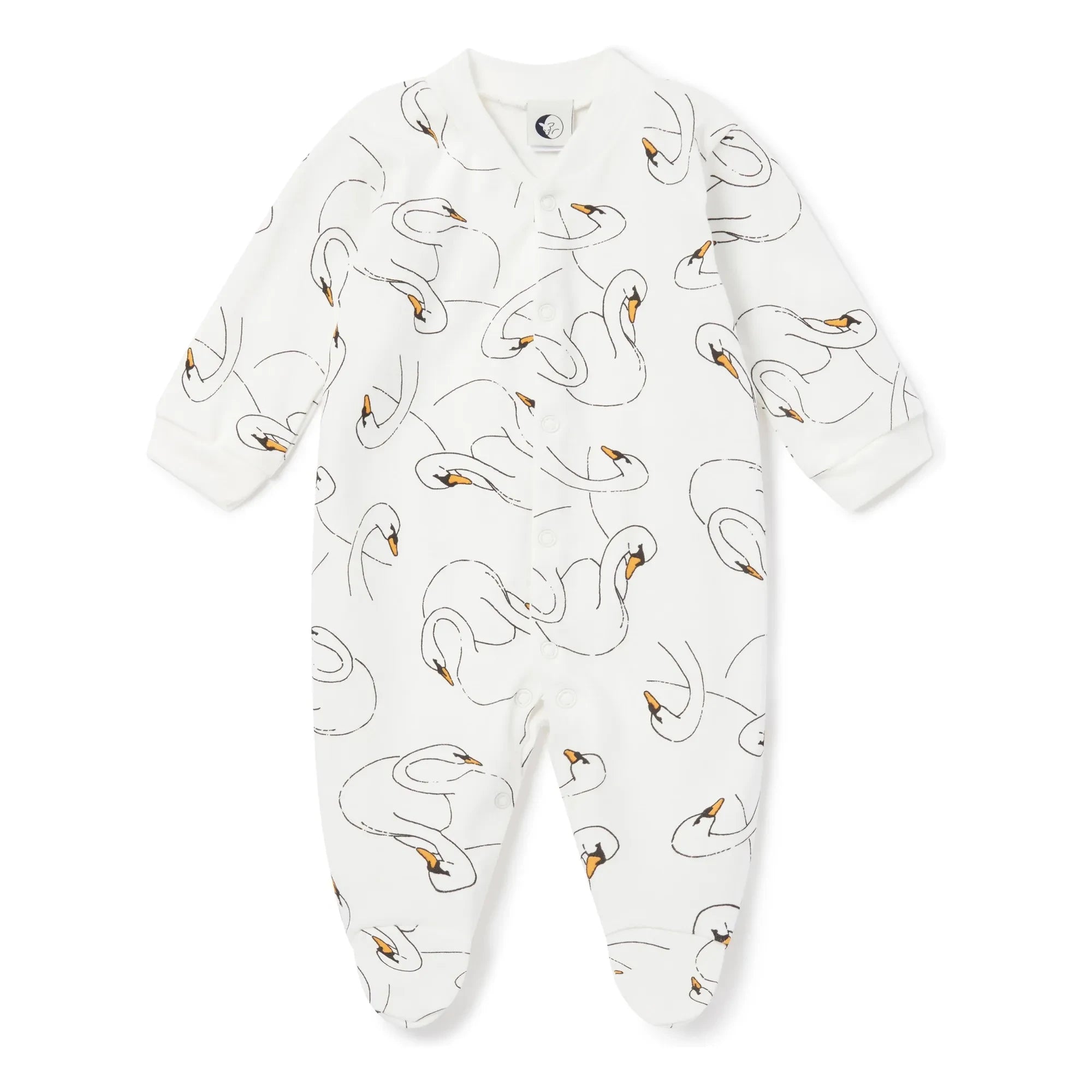Sleepy Doe - Kuğu Ayaklı Organik Pamuklu Pijama | Beyaz