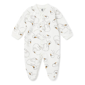 Sleepy Doe - Kuğu Ayaklı Organik Pamuklu Pijama | Beyaz