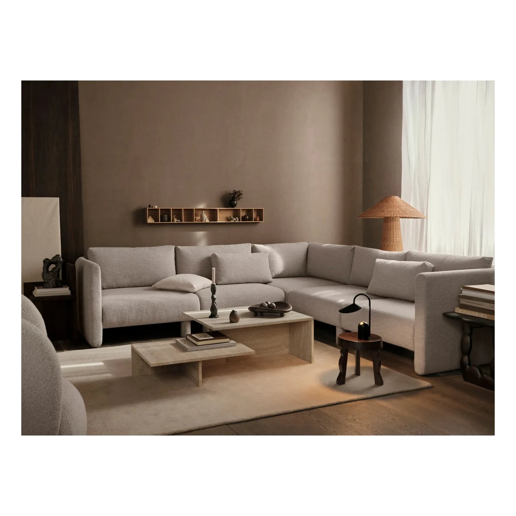 Ferm Living - Dase bouclé sol modül kanepe | Bej