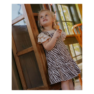 Fliink - Duna Zebra Elbise | Siyah