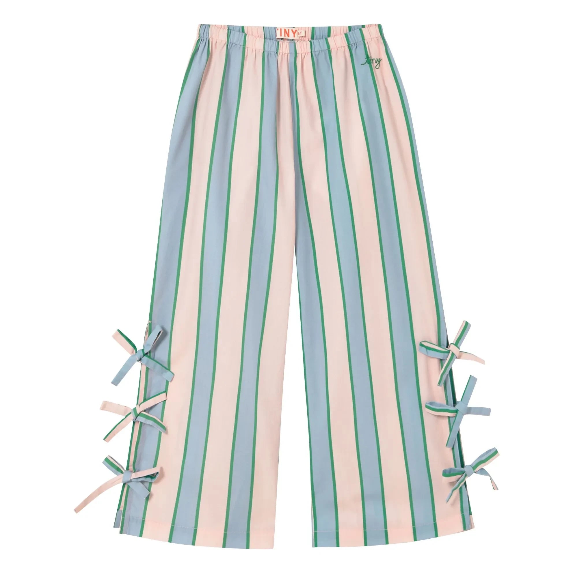 Tinycottons - Çizgili Bağlamalı Pantolon | Açık Pembe
