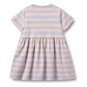 Wheat - Çizgili Anna Jersey Elbise Organik Pamuk | Soluk Pembe