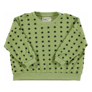 Piupiuchick - Fitilli Yıldız Sweatshirt Organik Pamuk | Yeşil