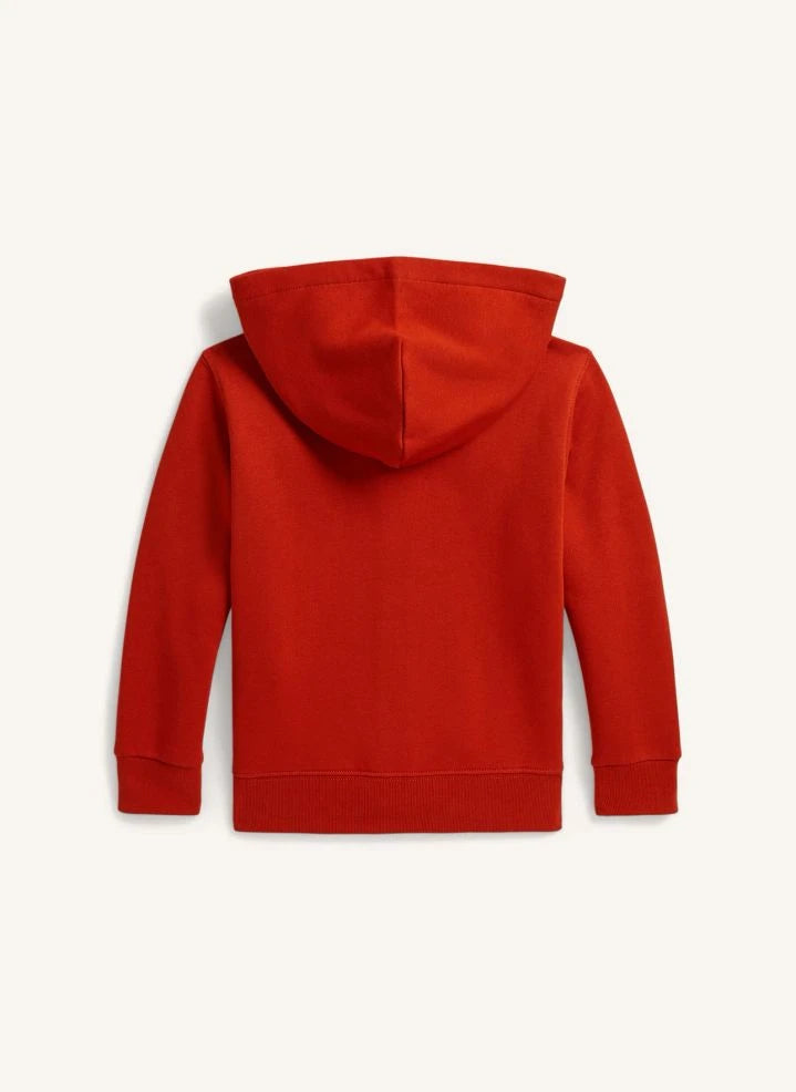 Ralph Lauren - سويت شيرت بسحّاب بشعار | برتقالي