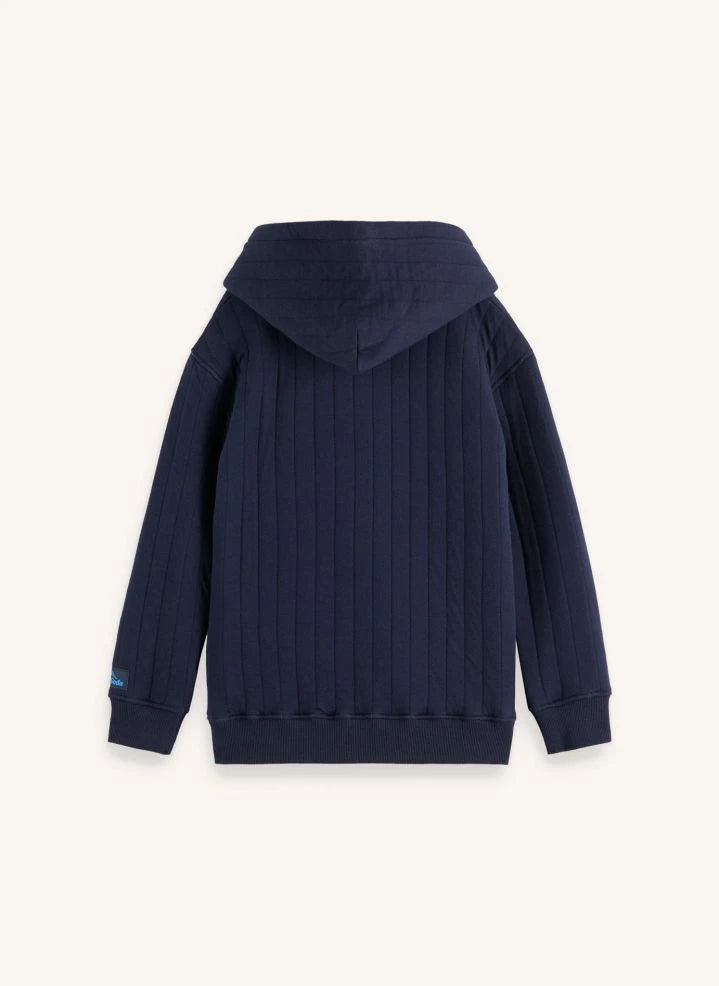 Scotch & Soda - سويتشيرت مبطن باتش ورك بقلنسوة | كحلي