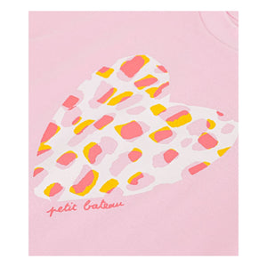 Petit Bateau - Organik Pamuk Kalp Tişört | Pembe