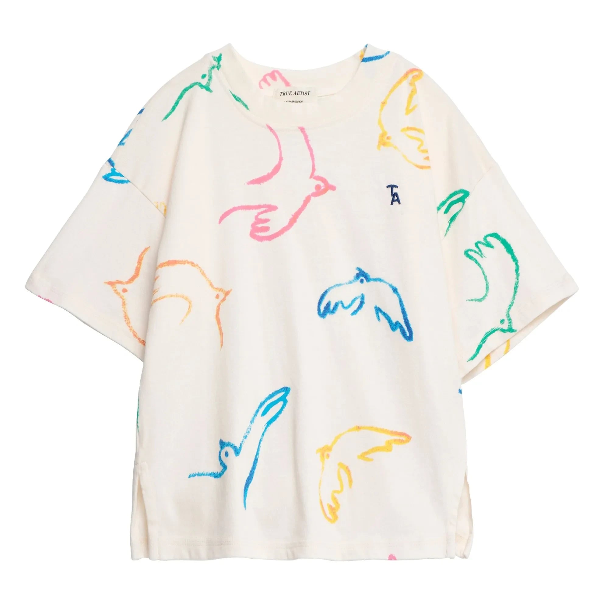 True Artist - T-shirt Birds Organik pamuk | Ekru
