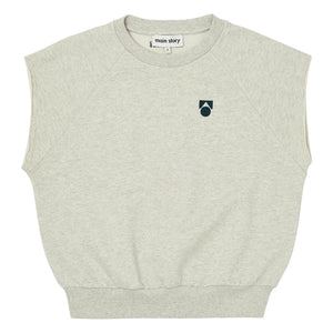 Main Story - Organik pamuklu kolsuz sweatshirt | Kırık beyaz melanj