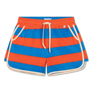 Repose AMS - Çizgili Organik Pamuklu Jogger Şort | Kırmızı
