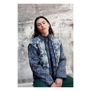 Louise Misha - Omotayo Midnight Star Patchwork Organik Pamuk Ceket - Kadın Koleksiyonu | Mavi